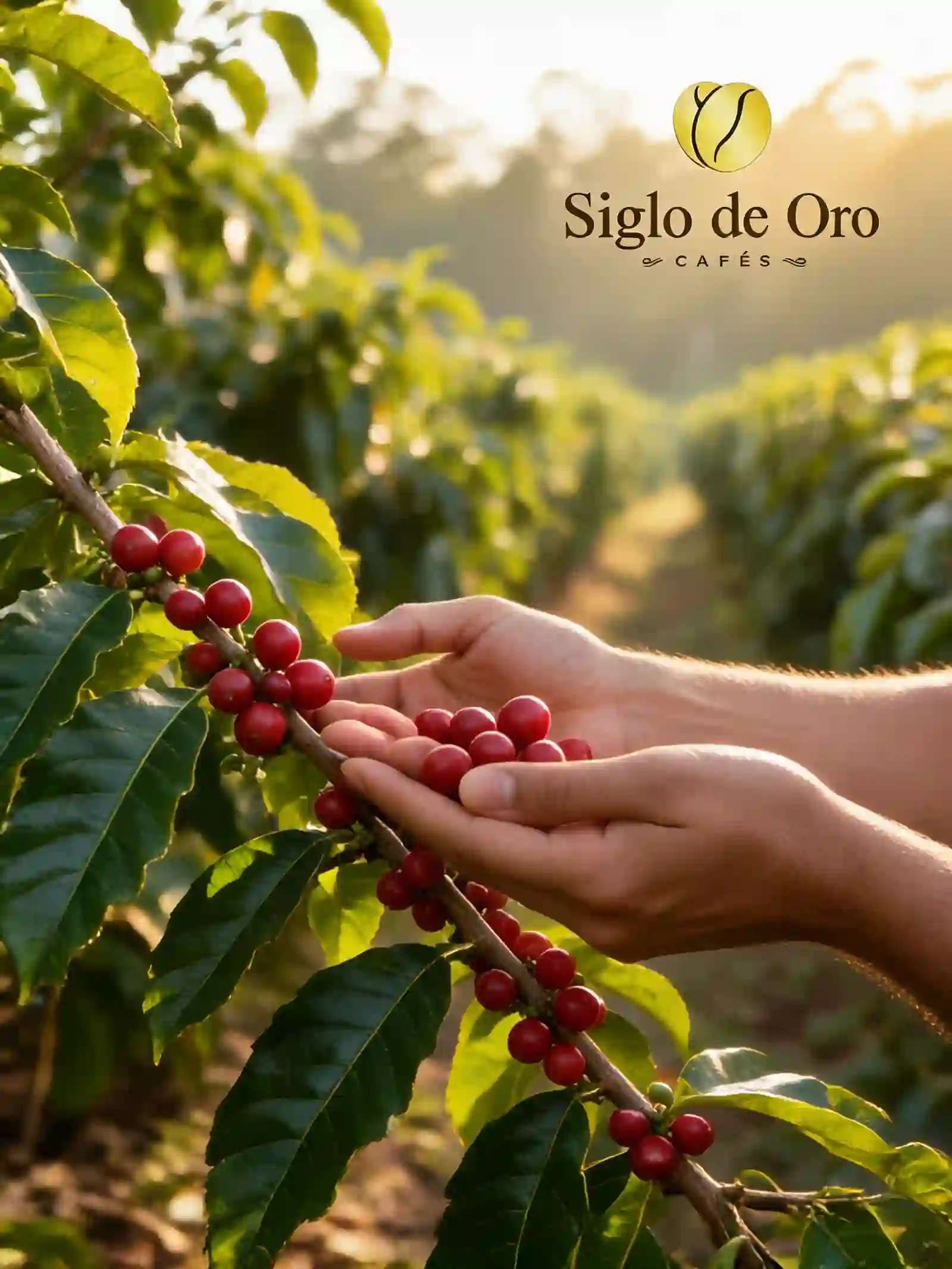 Harvesting coffee cherries in Colombia single origin